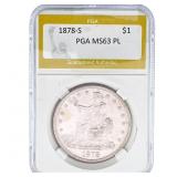 1878-S Silver Trade Dollar PGA MS63 PL