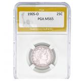 1905-O Barber Quarter PGA MS65