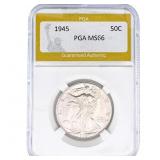 1945 Walking Liberty Half Dollar PGA MS66