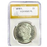 1878-S Morgan Silver Dollar PGA MS65 PL