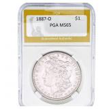 1887-O Morgan Silver Dollar PGA MS65