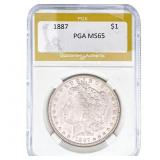 1887 Morgan Silver Dollar PGA MS65