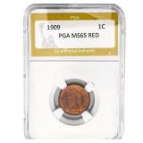 1909 Indian Head Cent PGA MS65 RED