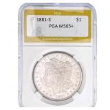 1881-S Morgan Silver Dollar PGA MS65+