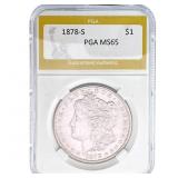 1878-S Morgan Silver Dollar PGA MS65