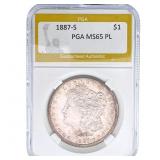 1887-S Morgan Silver Dollar PGA MS65 PL