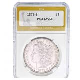 1879-S Morgan Silver Dollar PGA MS64