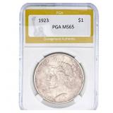 1923 Silver Peace Dollar PGA MS65