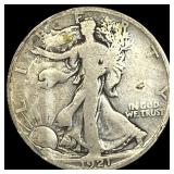 1921-S Silver Walking Liberty Half Dollar NICELY C