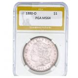 1880-O Morgan Silver Dollar PGA MS64