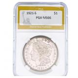 1921-S Morgan Silver Dollar PGA MS66 FBL