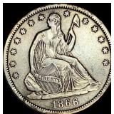 1866-S Silver Half Dollar NICELY CIRCULATED