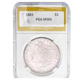 1883 Morgan Silver Dollar PGA MS65