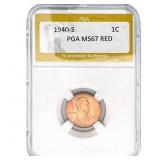 1940-S Wheat Cent PGA MS67 RED