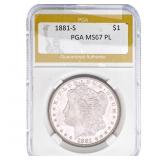 1881-S Morgan Silver Dollar PGA MS67 PL
