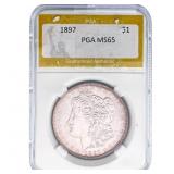 1897 Morgan Silver Dollar PGA MS65