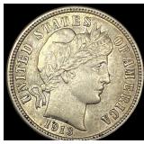 1913 Barber Dime CHOICE AU