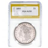 1893 Morgan Silver Dollar PGA AU58
