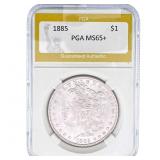 1885 Morgan Silver Dollar PGA MS65+