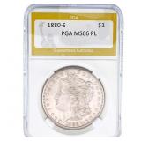 1880-S Morgan Silver Dollar PGA MS66 PL