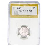 1943-S Mercury Silver Dime PGA MS64+ FSB