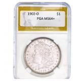 1902-O Morgan Silver Dollar PGA MS64+