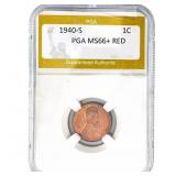 1940-S Wheat Cent PGA MS66+ RED