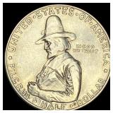 1920-D Silver Pilgrim Half Dollar NEARLY UNCIRCULA