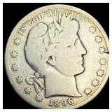 1896-S Silver Barber Half Dollar NICELY CIRCULATED