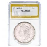 1878-S Morgan Silver Dollar PGA MS65+