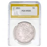 1921 Morgan Silver Dollar PGA MS66