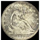 1842-O Silver Seated Liberty Half Dollar NICELY CI