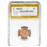 1940-S Wheat Cent PGA MS67 RED