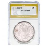 1880-O Morgan Silver Dollar PGA MS63