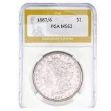 1887/6 Morgan Silver Dollar PGA MS62