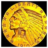 1910 Indian Head Half Eagle $5 Gold NEARLY UNCIRCU