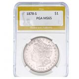 1878-S Morgan Silver Dollar PGA MS65