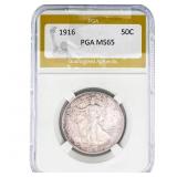 1916 Walking Liberty Half Dollar PGA MS65