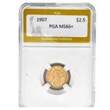 1907 $2.50 Gold Quarter Eagle PGA MS66+