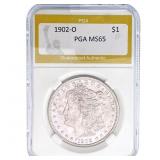1902-O Morgan Silver Dollar PGA MS65