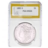 1881-S Morgan Silver Dollar PGA MS66
