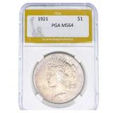 1921 Silver Peace Dollar PGA MS64