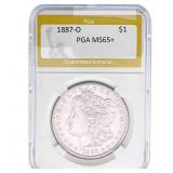 1887-O Morgan Silver Dollar PGA MS65+