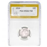 1916 Mercury Silver Dime PGA MS66 FSB