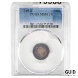 1945 Mercury Silver Dime PCGS MS65 FB