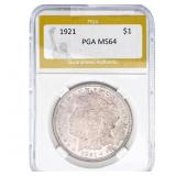 1921 Morgan Silver Dollar PGA MS64