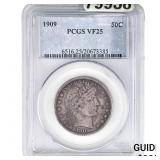 1909 Barber Half Dollar PCGS VF25
