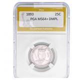 1893 Isabella Silver Quarter PGA MS64+ DMPL