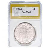 1887/6 Morgan Silver Dollar PGA MS65