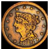 1849 Braided Hair Half Cent CLOSELY UNCIRCULATED